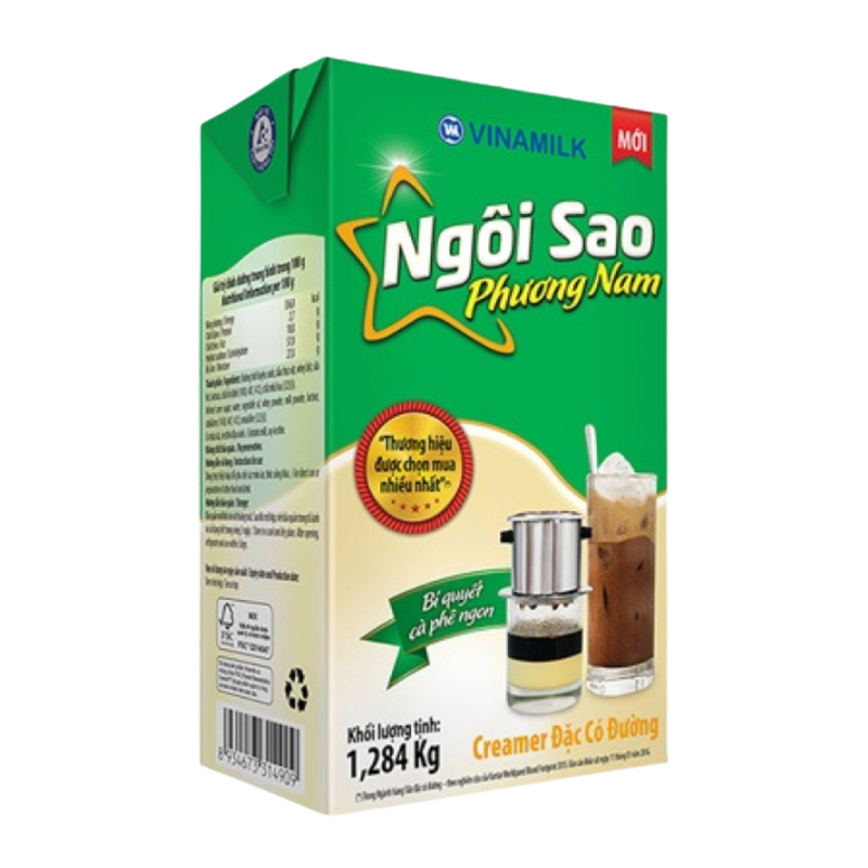 Kem đặc có đường Ngôi sao Phương Nam Xanh lá hộp 1,284kg