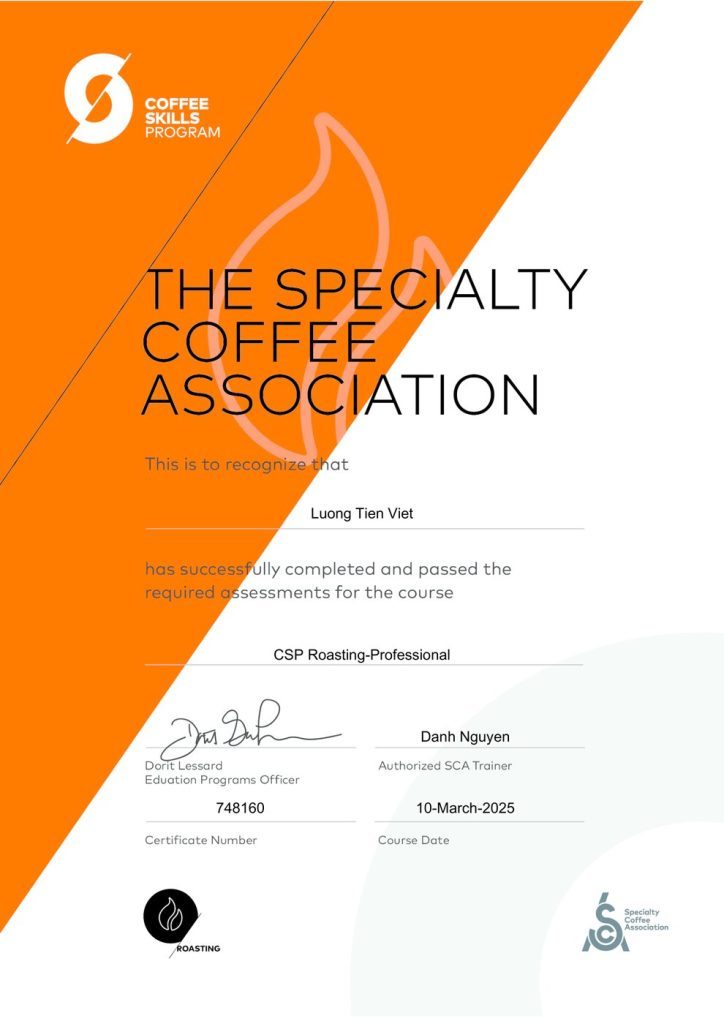 CSP Roasting — Professional — Specialty Coffee Association (SCA)
