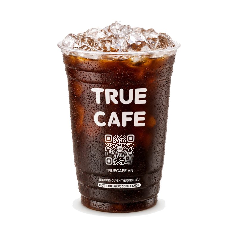 Ly Đen Đá True Cafe mang đi, cà phê đen nguyên bản với đá đầy ly